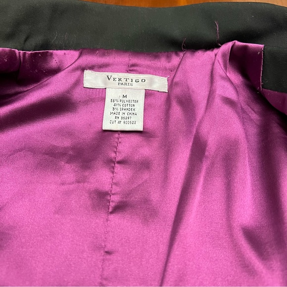 Vertigo Paris crop 3/4 sleeve trench short jacket coat shacket blazer black M - Picture 7 of 13